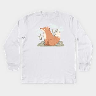 Fox in the wild Kids Long Sleeve T-Shirt